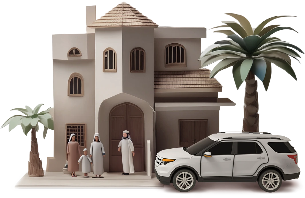 Shory Insurance banner with a UAE family, house, and SUV, featuring the tagline We Take You Beyond Regular Insurance