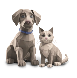 Illustration of a dog and cat representing the best care for pets with affordable pet insurance, available exclusively at Shory.