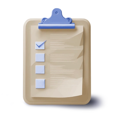 Checklist representing basic health insurance coverage in the UAE, including doctor visits, hospitalization, and emergency care. 